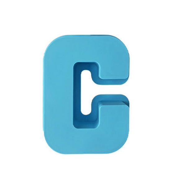 Diceymbol Alphabet Cake Soap Mould, 4.5 Inch Flexible Blue Silicone Craft DIY Mold