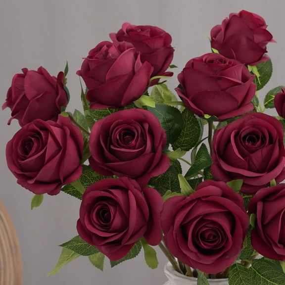 Diceymbol Artificial Rose Decoration Single Branch Simulation Flower for Wedding and Party Decor, Eco-Friendly Fake Rose for Exquisite Home Decor Valentine Gifts