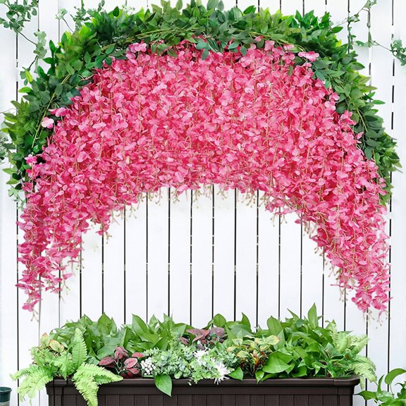 Diceymbol Artificial Wisteria Flowers Fake Vines Hanging Decor 70inch Long Silk Flower Garland for Wedding Party Home Ceiling Wall Decoration