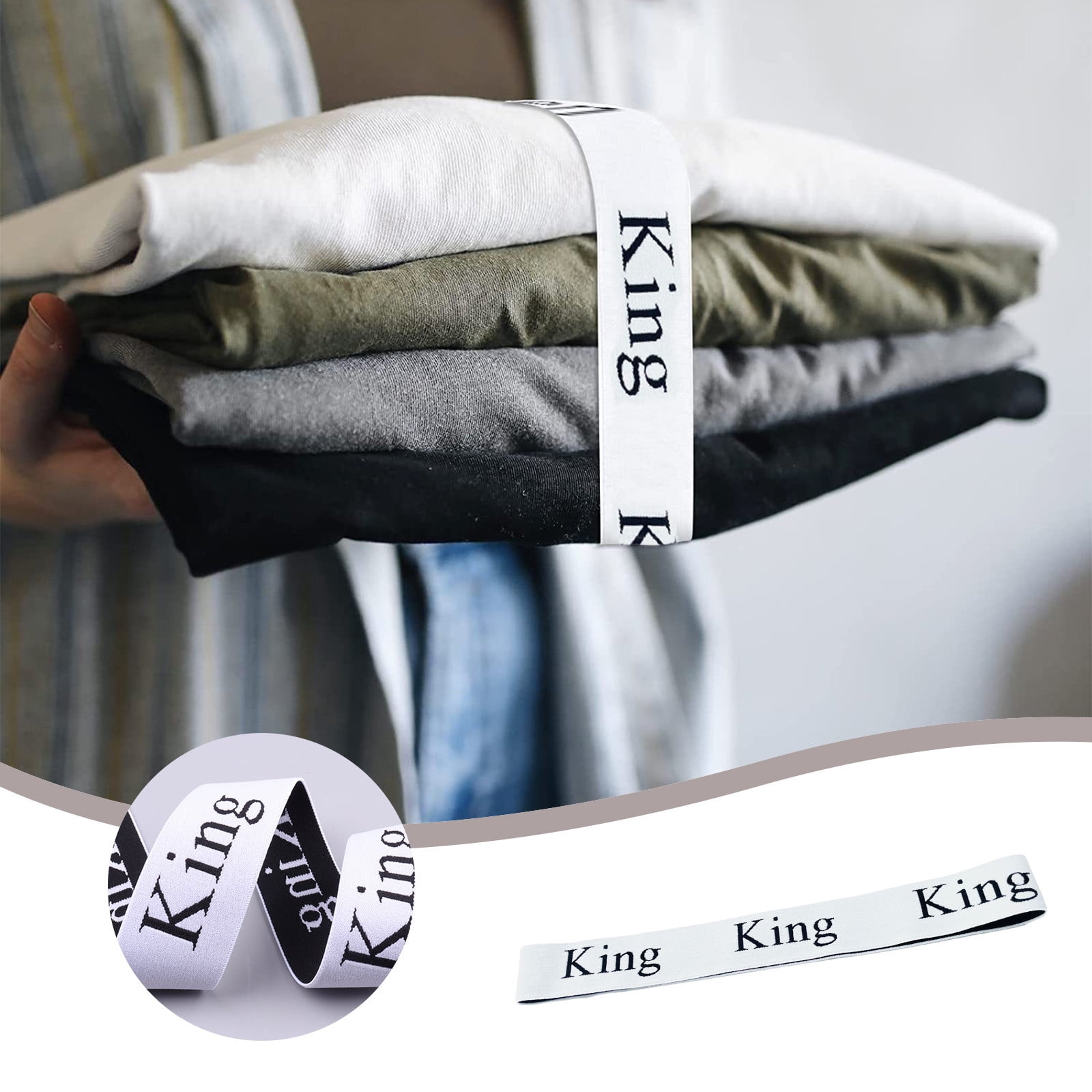 4-Pack Bed Sheet Organizer Bands - Elastic Straps With Labels For King, Queen, Full, Twin