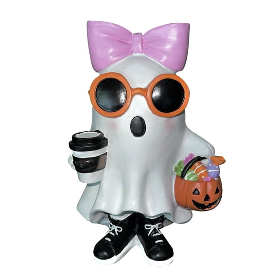 Diceymbol Bow Ghost Halloween Decoration Resin Craft Desktop Decor 1PC