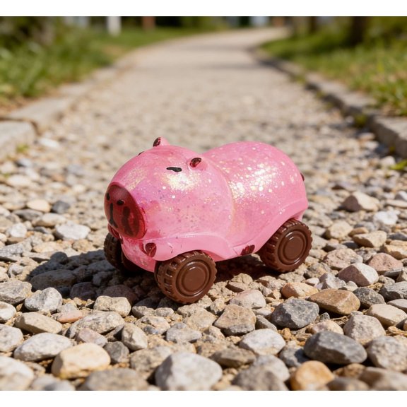 Diceymbol Capybara Car Shaped Squeeze Ball, Cartoon Animal-Themed Tactile Stress Relief Accessory, Portable Playful Fidget Item for Office Desk Decor & Daily Relaxation 3.54X2.17X2.56 Inch