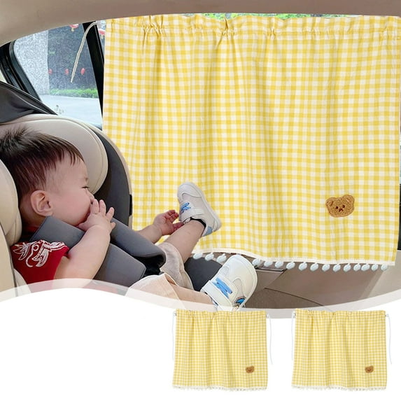 Diceymbol Car Sunshade Children's Rear Window 2-Piece Suction Cup Sun Shade for Side or Rear Windows, Universal Fit, UV Protection, Fun Colors for Kid-Friendly Travel