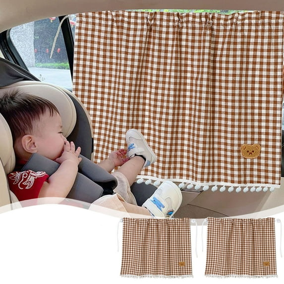 Diceymbol Car Sunshade Children's Rear Window 2-Piece Suction Cup Sun Shade for Side or Rear Windows, Universal Fit, UV Protection, Fun Colors for Kid-Friendly Travel