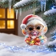 thumbnail image 1 of Diceymbol Christmas Acrylic Car Pendant Hanging Ornament with Lanyard, 2.4x1.8 Inch, 1 of 7
