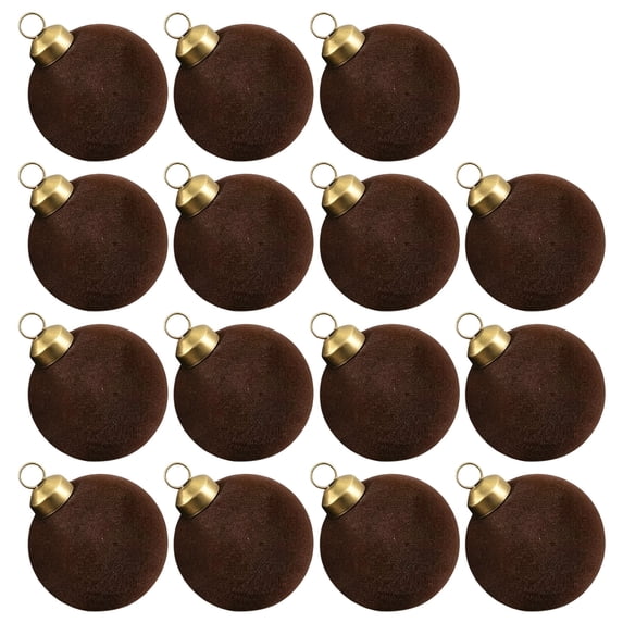 Diceymbol Christmas Ball Ornaments for Tree, 15 Pack 2.36 In Velvet Flocked Foam Baubles, Solid Color Hanging Christmas Decorations for Holiday Home Decor