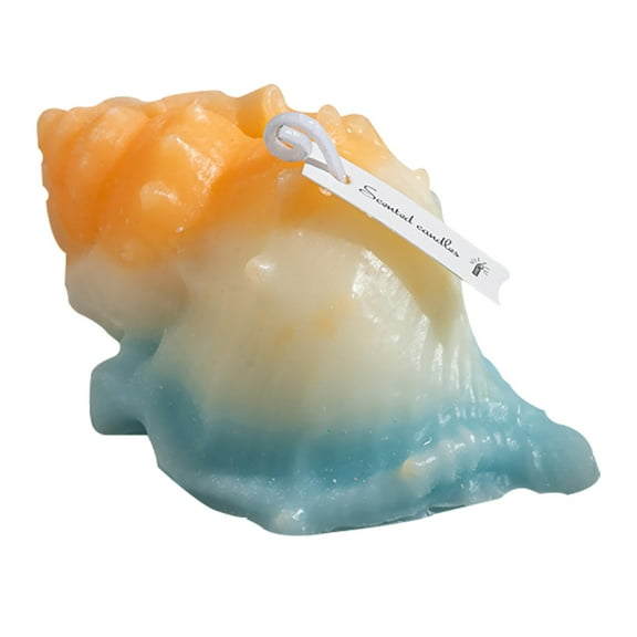 Diceymbol Christmas Conch Shell Soy Wax Aromatherapy Candle 4 Inch Coastal Holiday Decor with 35 Hour Burn Time, Sea Breeze or Peach Scent Options