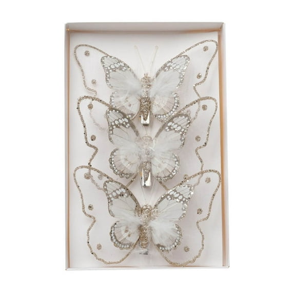 Diceymbol Christmas Decorations Butterfly Christmas Tree Hanging Ornaments Glitter Simulation Butterfly Scene Atmosphere Decoration Decorative Butterflies Living Room Decoration