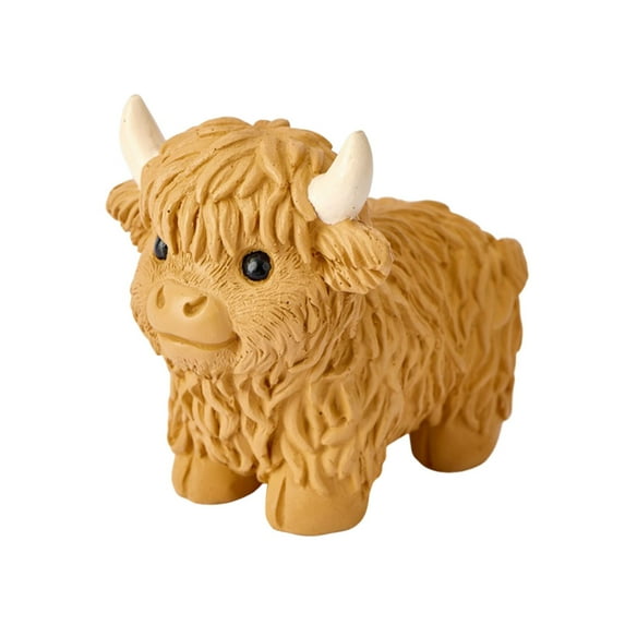 Diceymbol Christmas Resin Highland Cow Figurine Handmade Cow Statue Scottish Animal Sculpture Ornaments for Home Bathroom Outdoor Farmhouse Garden Décor Christmas Gifts