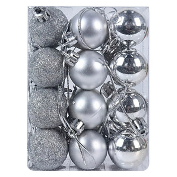 Diceymbol Christmas Tree Ornaments 24-Piece Set 1.57 Inch Plastic Glitter Balls