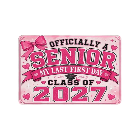 Diceymbol Class of 2027 Graduation Sign, Senior Year Loading Iron Sign for Graduation Party, Wall, Door and Photo Booth Decor, 11.81 x 7.87 Inch