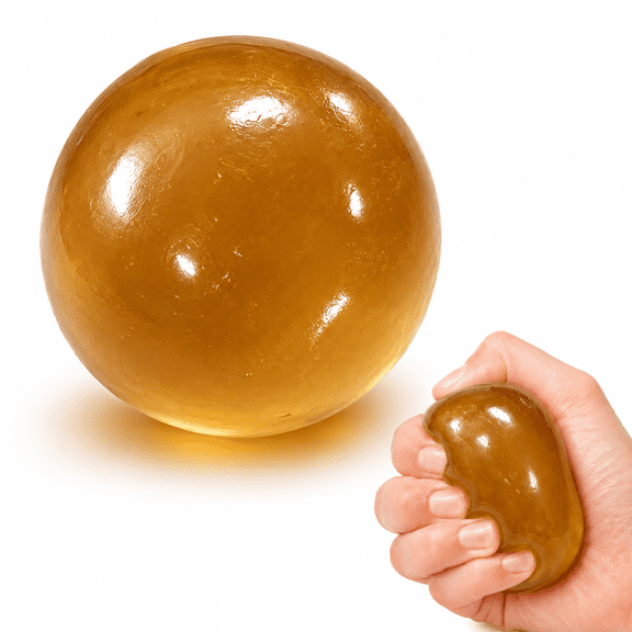 Diceymbol Coconut Oil Stress Relief Ball Slow Rising Squishy Squeeze Ball Brown Hand Fidget for Office Desk Home Travel 2.36 Inch
