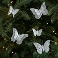 thumbnail image 1 of Diceymbol Colorful Butterfly Christmas Ornaments, 10-Pack Glitter Hollow Clip-On Tree Decorations, 1 of 8