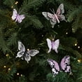 thumbnail image 1 of Diceymbol Colorful Butterfly Christmas Ornaments, 10-Pack Glitter Hollow Clip-On Tree Decorations, 1 of 8