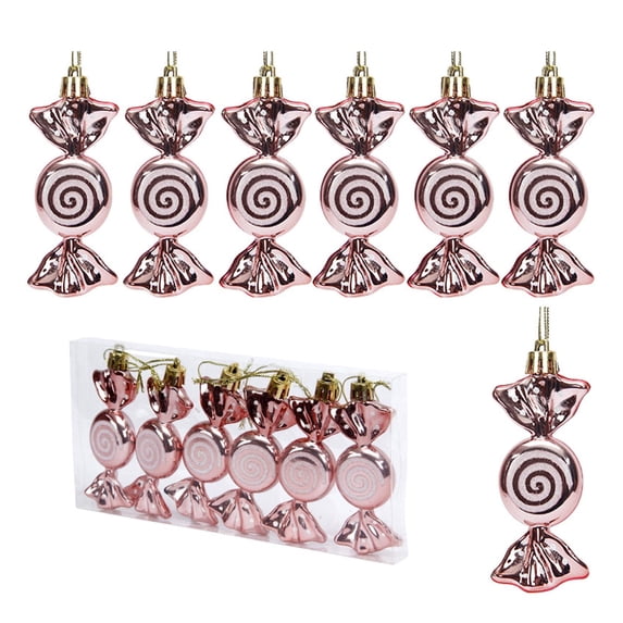 Diceymbol Colorful Hand Painted Spiral Candy Ornaments Shiny Electroplated Christmas Tree Decorations Festive Hanging Sweets Holiday Lollipop Ornaments for Home and Party Decor