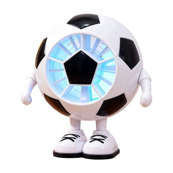 Diceymbol Cute Soccer Ball Mini Desk Fan with LED USB Rechargeable Personal Desk Fan 5 Speed Adjustable Portable Cooling Fan for Bedroom And Daily Summer Use