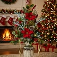 thumbnail image 1 of Diceymbol DIY Christmas Tree Cuttings, 15.75-Inch Wicker with Foam Balls Holiday Decor, Single Branch, 1 of 6