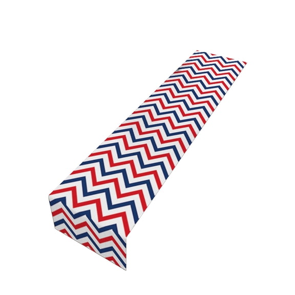 Diceymbol Extra Long Patriotic Table Runner 6Ft Chevron Pattern for 4th of July Memorial Day Large Event Decor