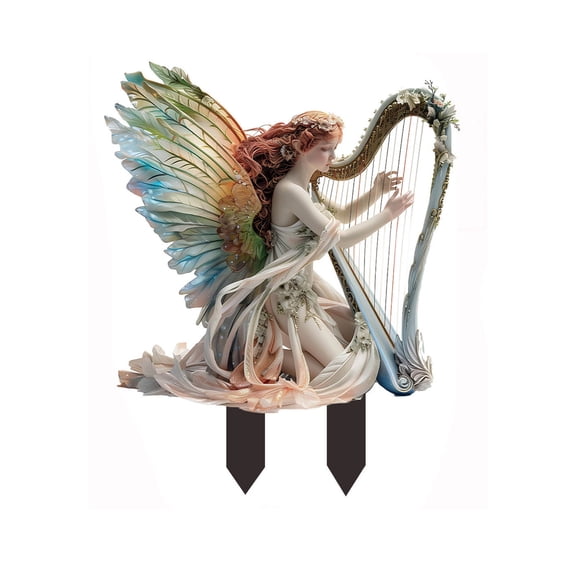 Diceymbol Fairy Garden Stake Decor, Fairy Garden Music Show Decor 2D Flat Acrylic Elf Sign Panel for Outdoor & Indoor Use, Whimsical Yard Elf Accessories for Lawn, Pot Plants & Garden Displays