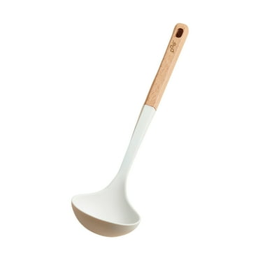 Diceymbol Get It Right Premium Silicone Ladle Serving Spoon Non Stick Heat Resistant Seamless Kitchen Ladle for Soups Dressings and More Ultimate White