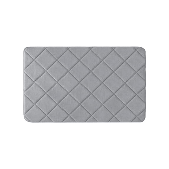 Diceymbol Gray Quilted Diamond Anti-Fatigue Floor Mat Non Slip Waterproof Rug for Kitchen Walkway Home Decor 31x20 Inch