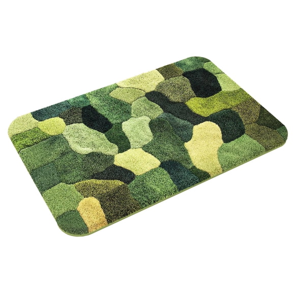 Diceymbol Green Moss Pattern Tufted Bath Mat Non Slip Absorbent Rug for Bathroom Entryway Patio Farmhouse Decor 24x16 Inch