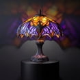 thumbnail image 1 of Diceymbol Halloween Bat Stained Glass Style Table Lamp 7 Inch Gothic Bat Light for Desk Shelf Bedroom Party Decor, 1 of 7