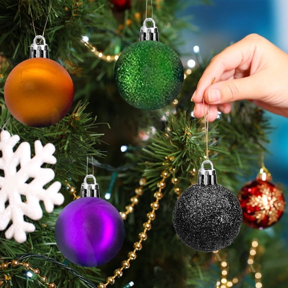 Diceymbol Halloween Christmas Ornaments Set 24-Pack Decor Balls 1.57 Inch