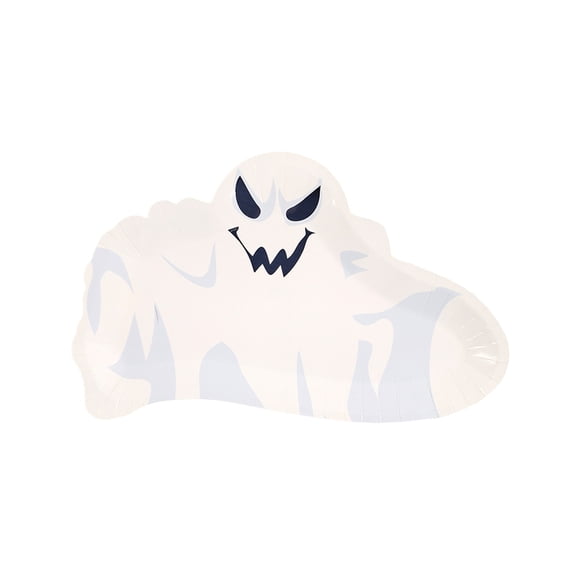 Diceymbol Halloween Cute Ghost Disposable Paper Plates 10 Pack Sturdy for Halloween Party Table Decor 10x6 Inch