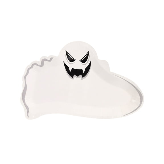 Diceymbol Halloween Cute Ghost Disposable Paper Plates 10 Pack Sturdy for Halloween Party Table Decor 10x6 Inch