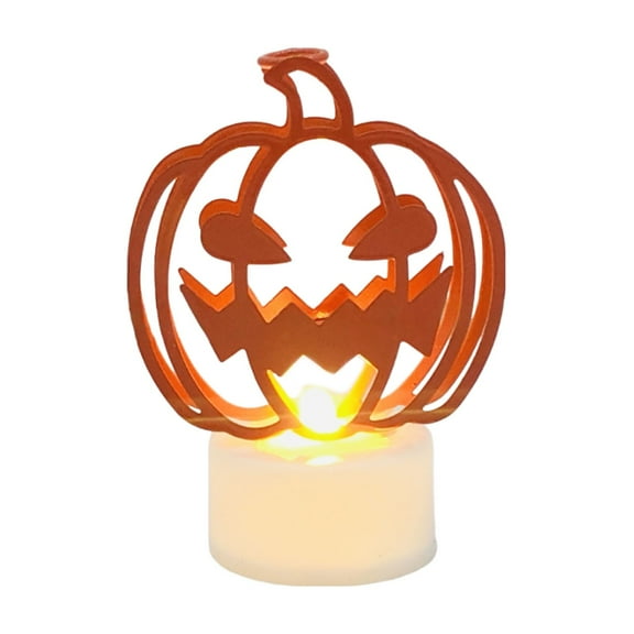 Diceymbol Halloween Decorations Led Candle Lights Pumpkin Lights Party Courtyard Pumpkin Tea Lights Decorations Fall Decor 1 Pack LED Pumpkin Lights Flameless Candles Battery Operated