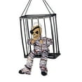 thumbnail image 1 of Diceymbol Halloween Hanging Prisoner Cage Animated Screaming Skeleton with Motion Sensor, Glowing Red Eyes, for Indoor/Outdoor Haunted House Decor, 1 of 6