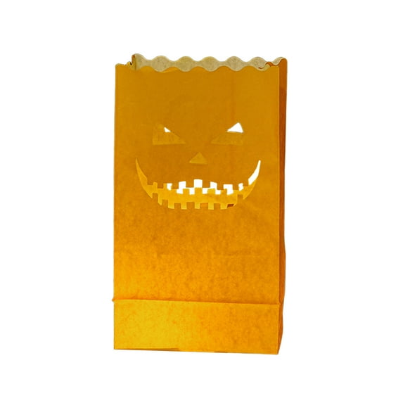 Diceymbol Halloween Light Bags 10" Fireproof Paper Lanterns with Electronic Candles for Pathway & Porch Decorations