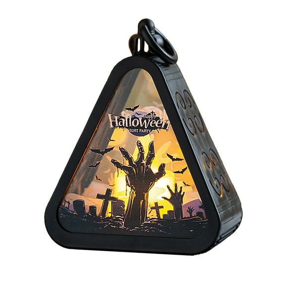 Diceymbol Halloween Night Light Lantern Spooky Ghost & Pumpkin LED Table Lamp, Portable Handheld Decor, Battery-Powered Party Ambiance Light for Kids & Adults