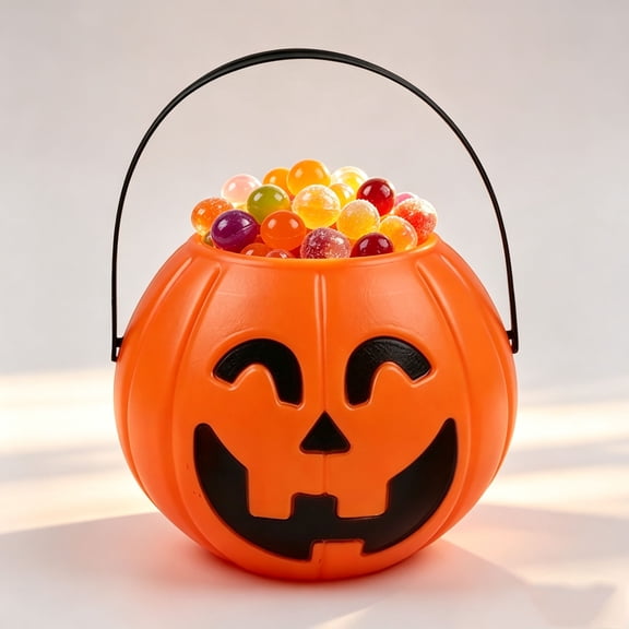 Diceymbol Halloween Pumpkin Bucket Treat Container Orange Decor 2.76Inch