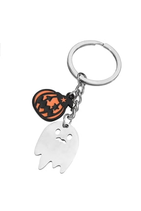 Halloween Pumpkin Ghost Keychain Spooky Charm for Backpack Purse Halloween Party Decorations 3 Inch