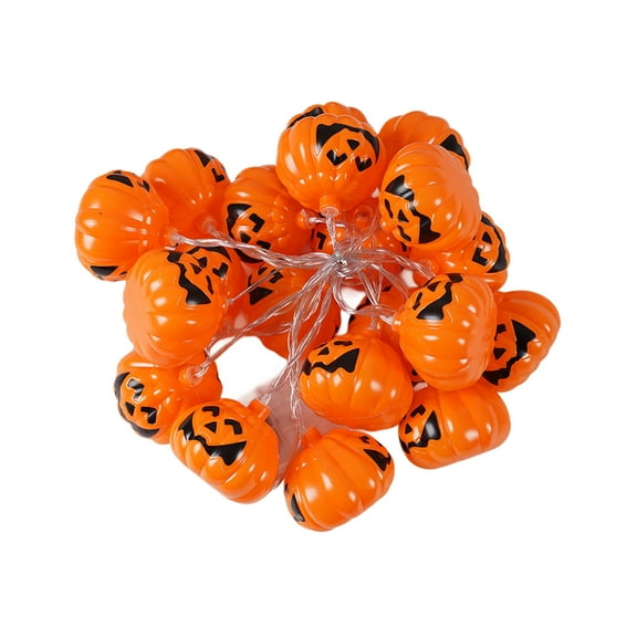 Diceymbol Halloween Pumpkin Light String 10ft Orange LED Decoration for Indoor/Outdoor, Battery-Operated Party & Porch Spooky Decor