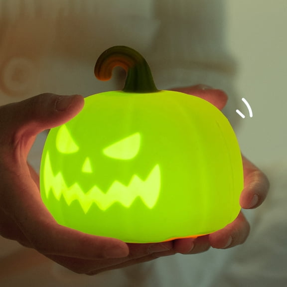 Diceymbol Halloween Pumpkin Night Light, 4-Inch Silicone USB Lamp for Bedroom Decor and Ambient Lighting