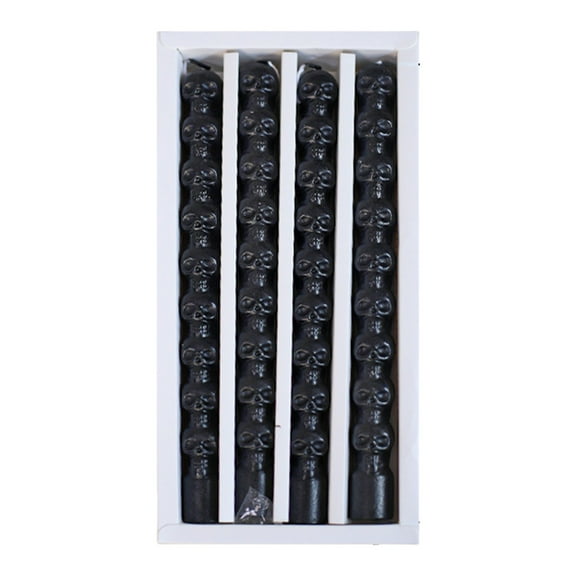 Diceymbol Halloween Skeleton Candles Long Skull-Shaped Tapers Dripless Gothic Candle Decor Perfect for Parties & Home Haunting 4 Pack