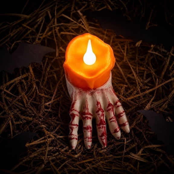 Diceymbol Halloween Skeleton Hand Candle Holder Spooky Gothic Decor for Table Patio Yard Home Halloween Decorations 4 Inch