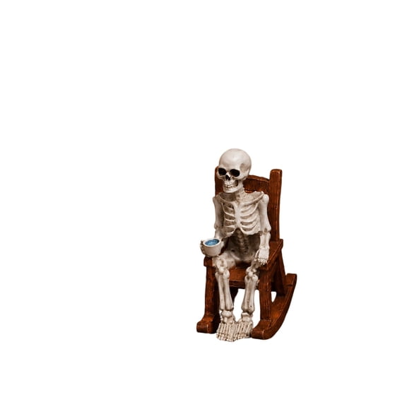 Diceymbol Halloween Skeleton Rocking Chair Figurine Gothic Tabletop Decoration for Mantel Shelf Spooky Home Decor 3 Inch