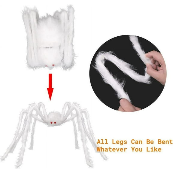 Diceymbol Halloween Spider Web with Plush Spider Realistic Creepy Crawly Decor for Indoor and Outdoor Halloween Party Spooky Manor and Yard Decoration