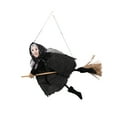 thumbnail image 1 of Diceymbol Halloween Talking Witch Pendant Sound Activated Laughing Witch Decoration with Broomstick for Party, Home, and KTV Spooky Decor, 1 of 7