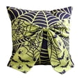 thumbnail image 1 of Diceymbol Halloween Throw Pillow Green Spiderweb Bow Cushion for Sofa Chair Bat Spider Witchy Home Decor 18 Inch, 1 of 7