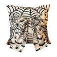 thumbnail image 1 of Diceymbol Halloween Throw Pillow Ivory Spiderweb Bat Bow Cushion for Couch Bed Gothic Home Decor 18 Inch, 1 of 8