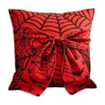 thumbnail image 1 of Diceymbol Halloween Throw Pillow Red Spiderweb Bow Accent Pillow for Couch Sofa Bed Bat Spider Home Decor 18 Inch, 1 of 7