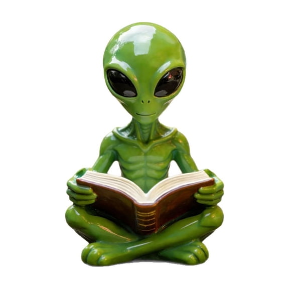 Diceymbol Halloween Weird Reading Alien Mini Tabletop Resin Accent for Garden Backyard Desk Halloween Decorations 4 Inch