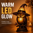 thumbnail image 1 of Diceymbol Halloween Witch Owl Night Light, Acrylic 2D Stained Glass Style LED Table Lamp for Desk, Bedroom, Shelf and Fall Decor, 6 inch, 1 of 8
