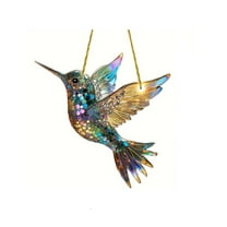 Diceymbol Hummingbird Suncatcher Stained Glass Window Decor Sunshade Sub Wall Decorative Pendant Acrylic Bird Window Hanging Suncatcher Holiday Decoration Women Gifts