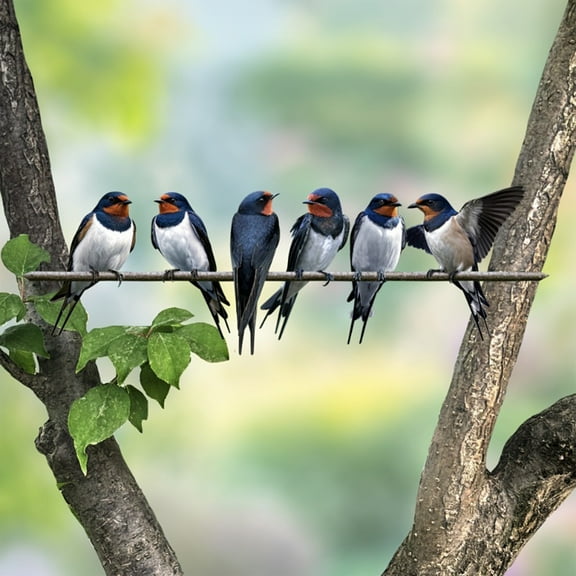 Diceymbol Iron Swallow Garden Ornaments 2D Flat Metal Bird Decor for Outdoor Window Sill Courtyard Decoration Weatherproof Flying Birds Design